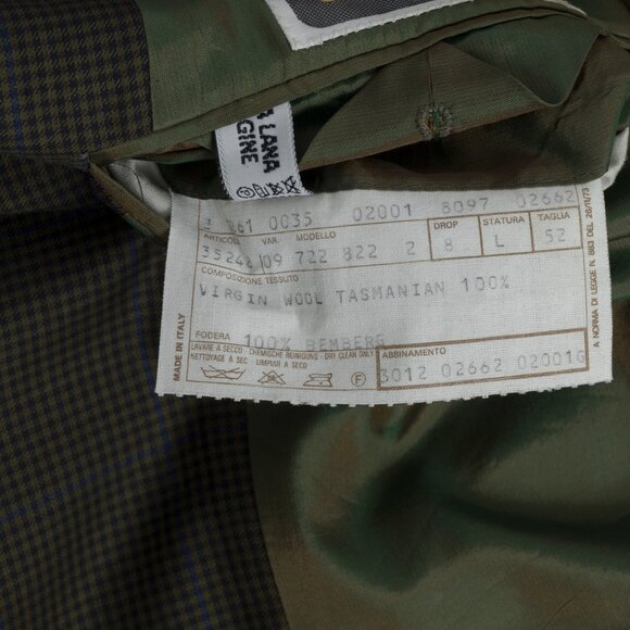 Giorgio Zanella (Italy) Tasmanian Virgin Wool Windowpane Houndstooth Cutaway - Picture 2 of 12